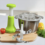 2L Manual Food Chopper | Stainless Steel Bowl & 4 Sharp Blades