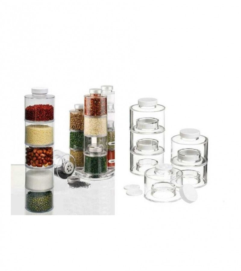 12 Spice Tower Carousel Containers for Kitchen Spices
