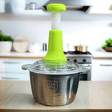 2L Manual Food Chopper | Stainless Steel Bowl & 4 Sharp Blades